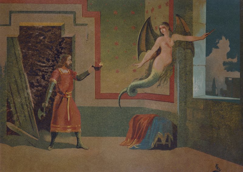 Förvandling av vattenspriten Melusine av Spanish School