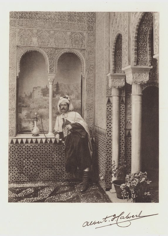 Albert F Calvert, porträtt och signatur (lito i färg) av Spanish Photographer