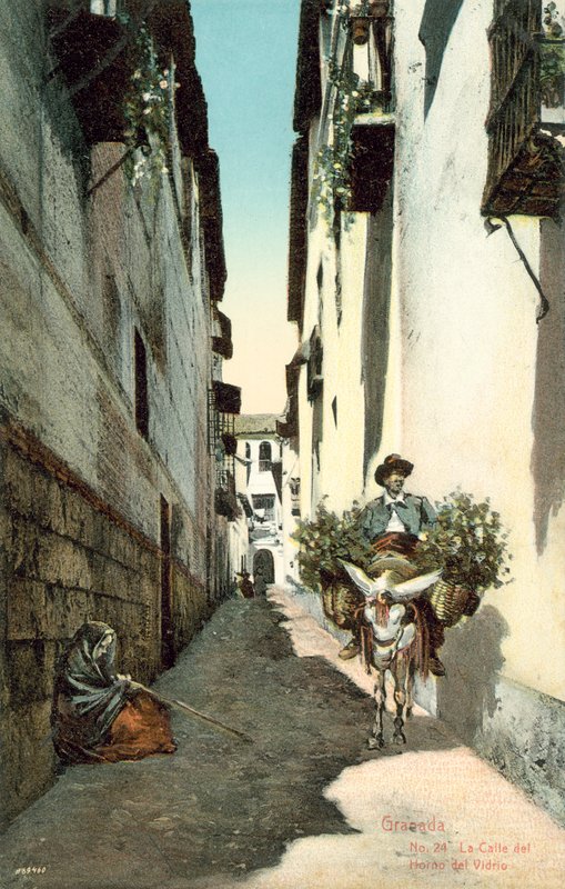 Granada, La Calle Del Horno Del Vidrio, Spanien (färgfoto) av Spanish Photographer
