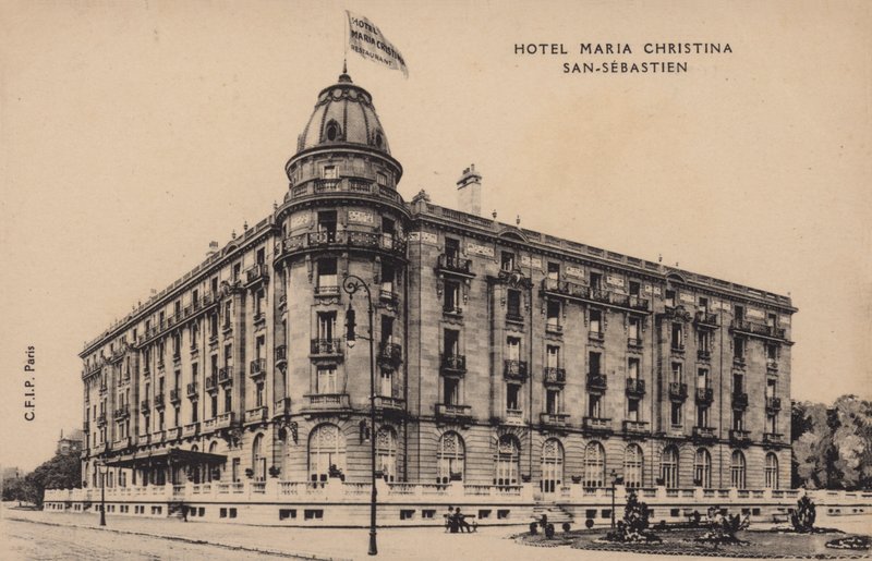 Hotel Maria Christina, San-Sebastien (svartvitt foto) av Spanish Photographer