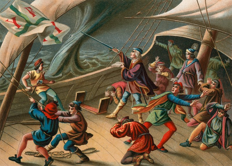 Columbus lugnar en vattenpipa av Spanish School