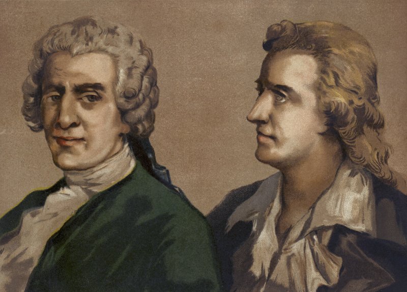 Friedrich Gottlieb Klopstock och Friedrich Schiller, tyska poeter av Spanish School