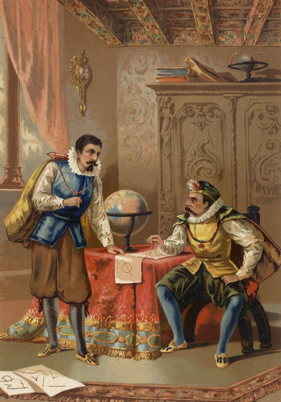 Johannes Kepler och Tycho Brahe vid Prags observatorium, c1600 av Spanish School