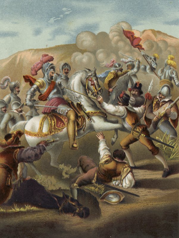Kung Ludvig XII av Frankrike i slaget vid Agnadello, Italien, 1509 av Spanish School