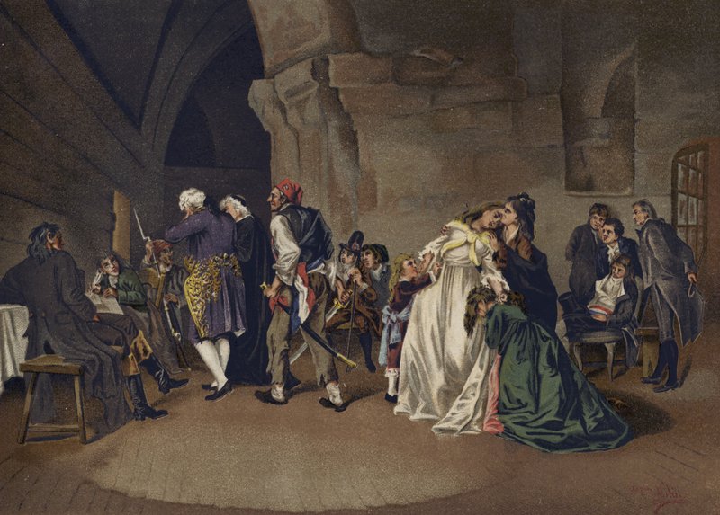 Avskedet mellan Ludvig XVI och Marie Antoinette, 1792 av Spanish School