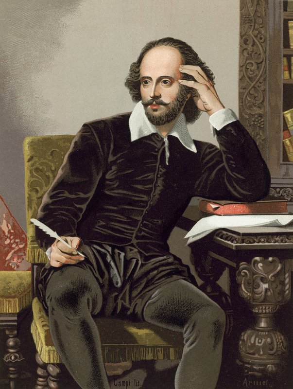 William Shakespeare, skrivande av Spanish School