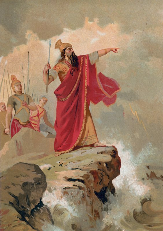 Xerxes tillrättavisar havet av Spanish School
