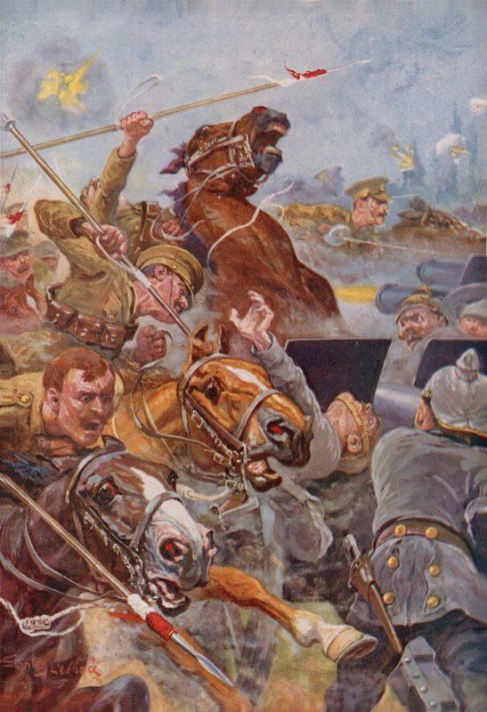 Anfallet av den 9:e Lancern under reträtten från Mons av Stanley L. Wood