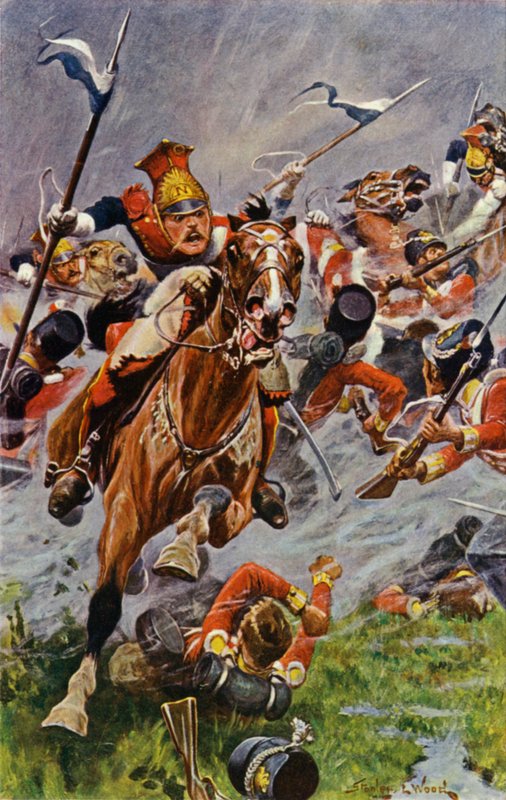 Albuera, laddning av de polska lanserna bakom britterna av Stanley L. Wood