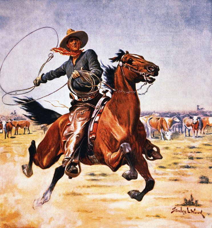 Cowboy med lasso av Stanley L. Wood