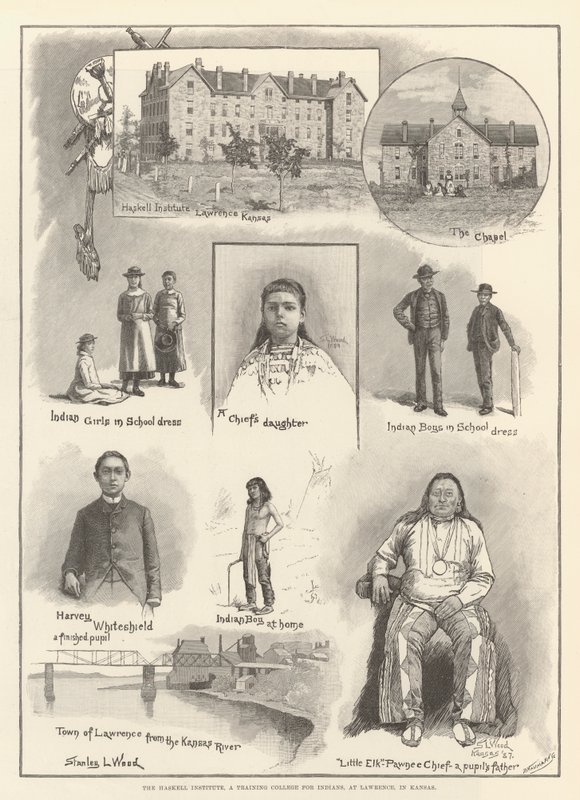 Haskell Institute, ett utbildningsinstitut för indianer, i Lawrence i Kansas. av Stanley L. Wood