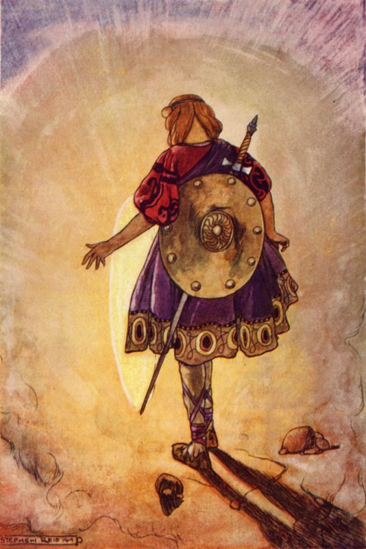 Cuchulain följer det lysande hjulet (färg litho) av Stephen Reid