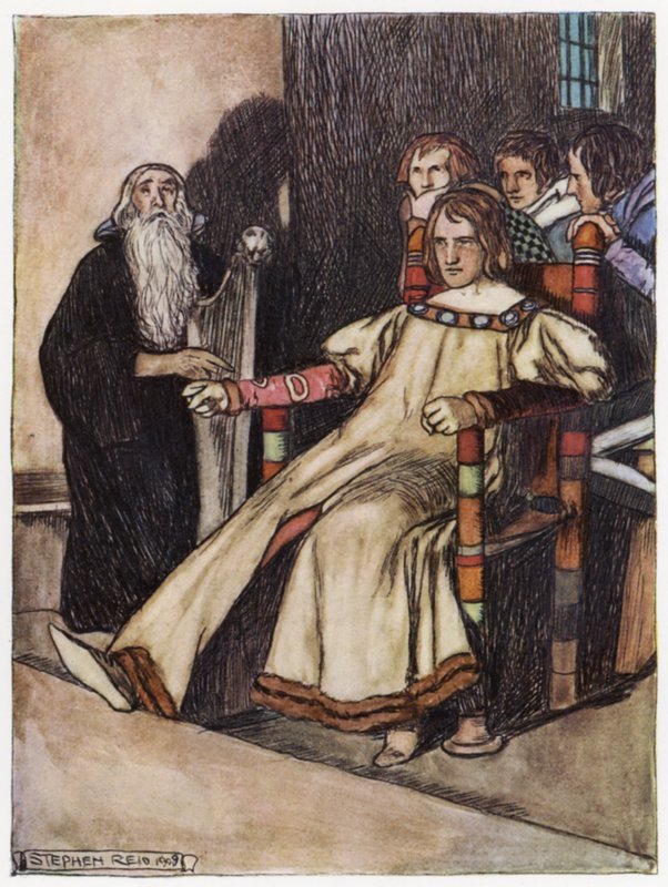 Illustration för Siegfried the Dragon-Slayer (färg litho) av Stephen Reid