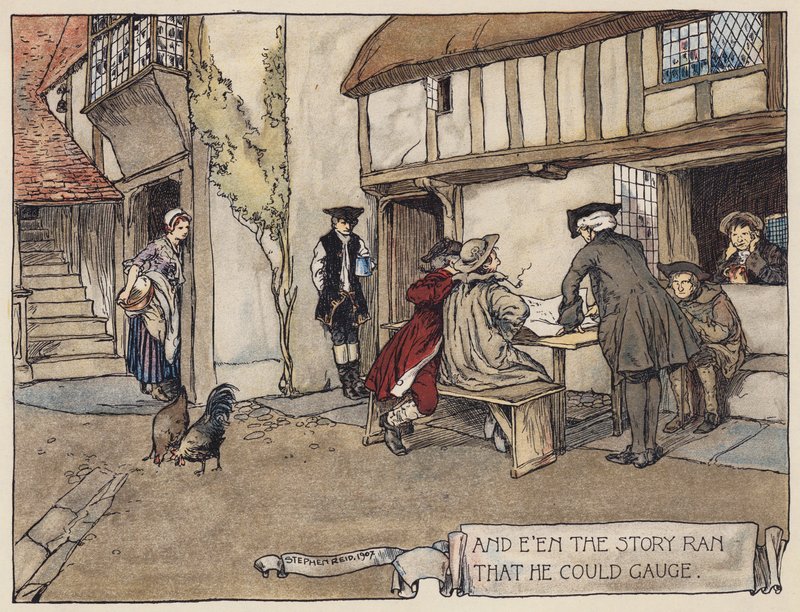 Illustration till The Deserted Village av Oliver Goldsmith (färglitografi) av Stephen Reid