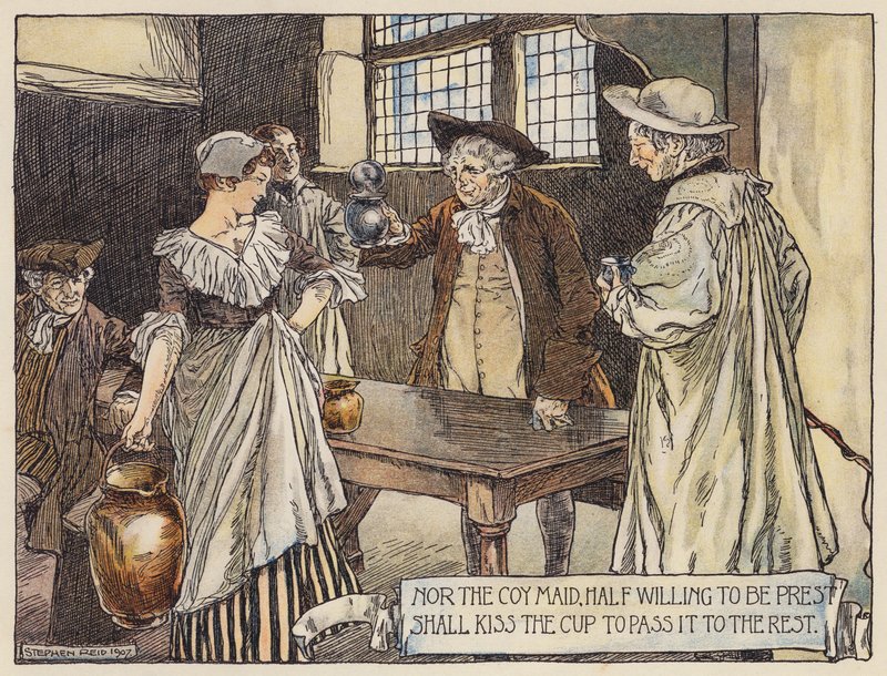 Illustration till The Deserted Village av Oliver Goldsmith (färglitografi) av Stephen Reid