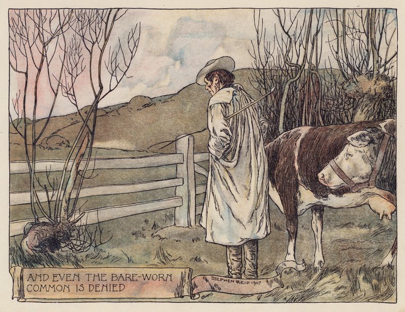 Illustration till The Deserted Village av Oliver Goldsmith (färglitografi) av Stephen Reid