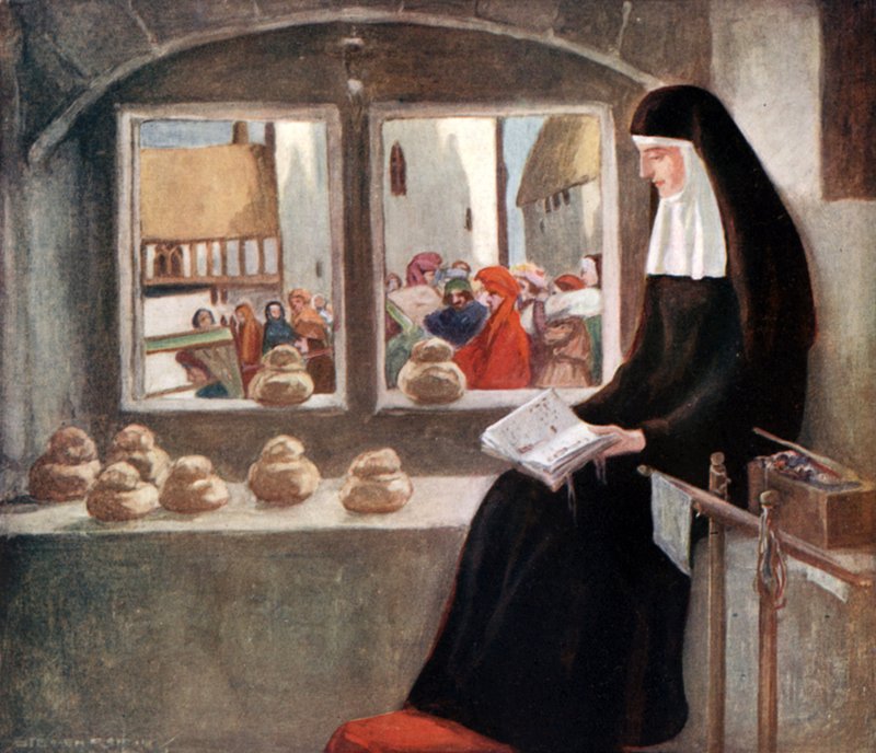 Moder Julian (färg litho) av Stephen Reid