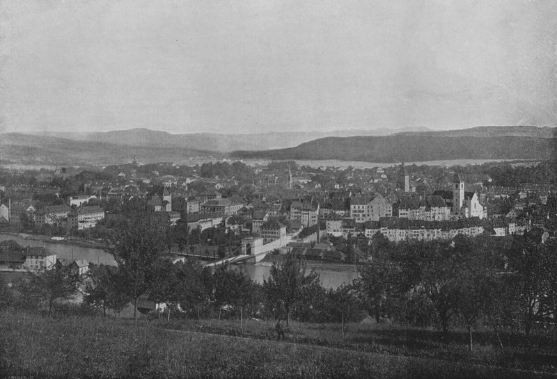 Aarau, allmän utsikt (s/v foto) av Swiss Photographer
