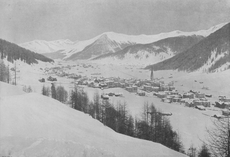 Davos-Platz och le Seehorn (s/v foto) av Swiss Photographer