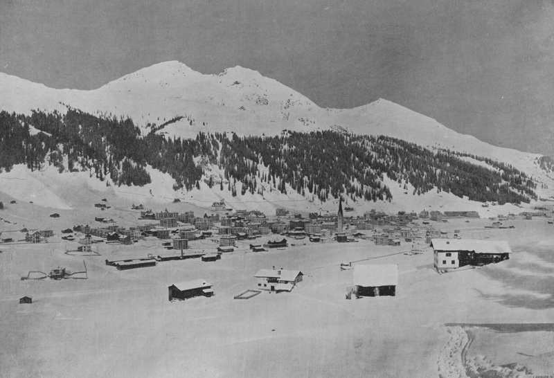 Davos-Platz och Strelahorn (s/v foto) av Swiss Photographer