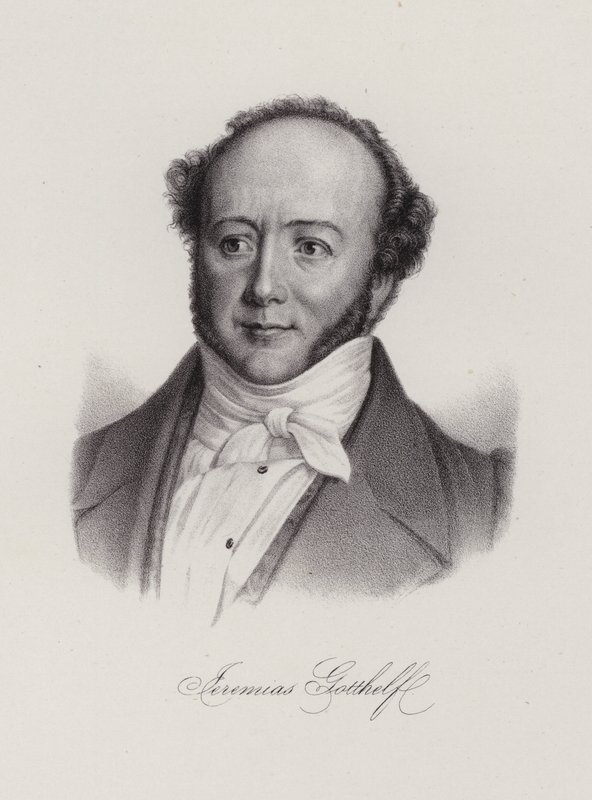 Albert Bitzius, schweizisk romanförfattare som skrev under pennnamnet, Jeremias Gotthelf (gravyr) av Swiss School