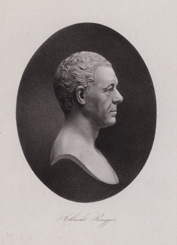 Albrecht Rengger, schweizisk läkare och andre Landammann av Schweiz (gravyr) av Swiss School