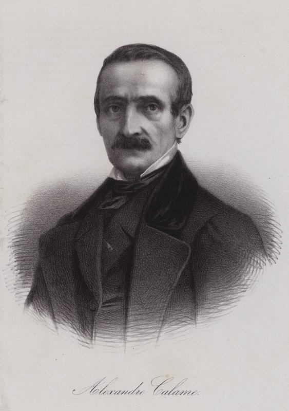 Alexandre Calame, schweizisk landskapsmålare (gravyr) av Swiss School