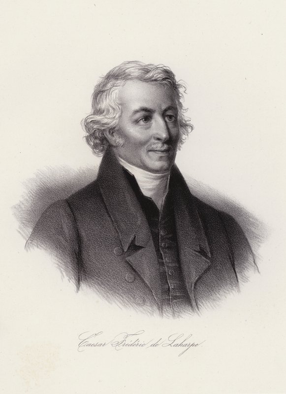 Frederic-Cesar de La Harpe, schweizisk politisk ledare och personlig lärare till Alexander I av Ryssland (gravyr) av Swiss School
