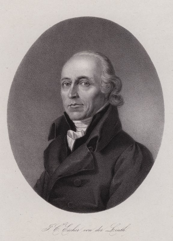 Hans Conrad Escher von der Linth, schweizisk vetenskapsman, konstnär och politiker (gravyr) av Swiss School