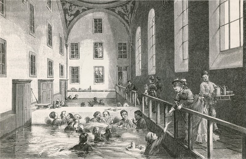 I de varma gipsbaden i Leuk (Valais) av Swiss School