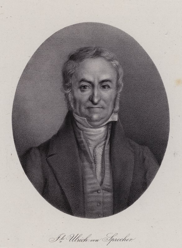 Jakob Ulrich Sprecher von Bernegg, schweizisk politiker (gravyr) av Swiss School