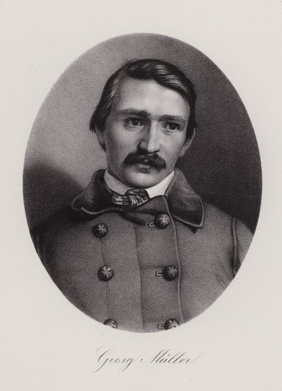 Johann Georg Mueller, schweizisk arkitekt och målare (gravyr) av Swiss School