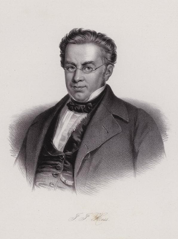 Johann Jakob Hess, schweizisk jurist och politiker (gravyr) av Swiss School