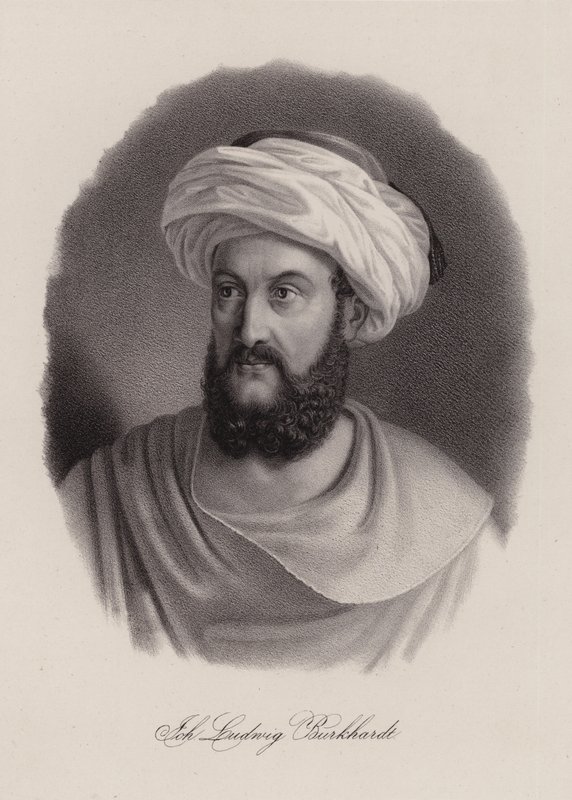 Johann Ludwig Burckhardt, schweizisk resenär och geograf (gravyr) av Swiss School