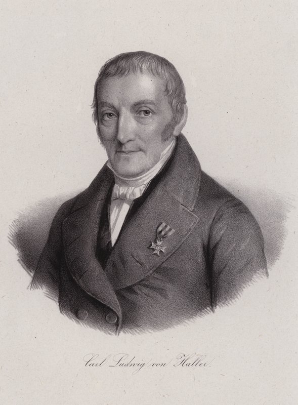 Karl Ludwig von Haller, schweizisk jurist (gravyr) av Swiss School