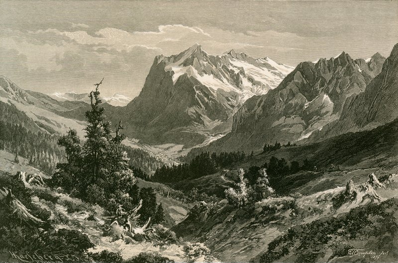 Nära Grindelwald, Bernese Oberland av Swiss School