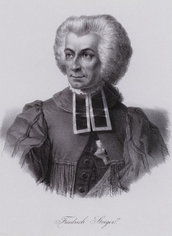 Niklaus Friedrich von Steiger, schweizisk politiker (gravyr) av Swiss School