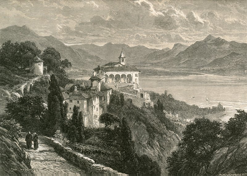 Madonna Del Sassos pilgrimskyrka, nära Locarno av Swiss School