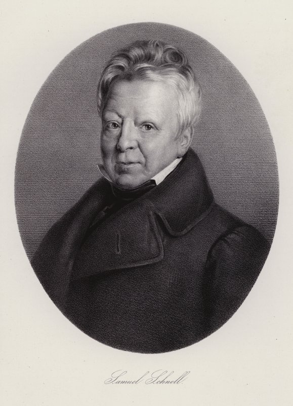 Samuel Ludwig Schnell, schweizisk advokat (gravyr) av Swiss School