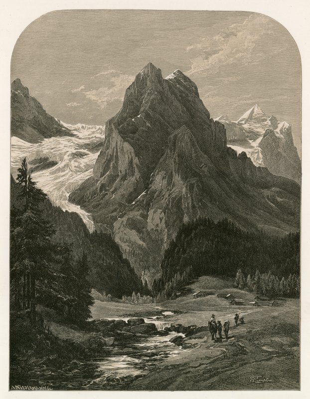 Rosenlaui-glaciären, mellan Wellhorn och Engelhorns av Swiss School