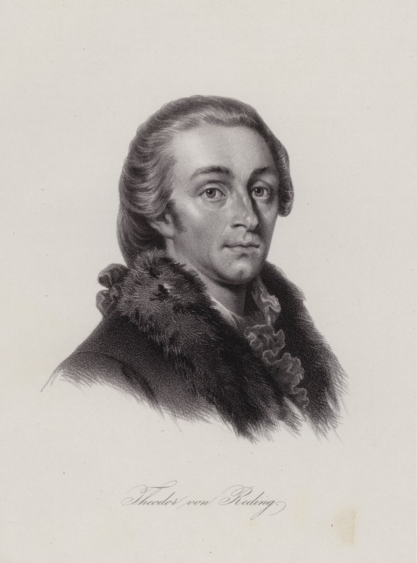 Theodor von Reding, schweizisk född spansk general (gravyr) av Swiss School