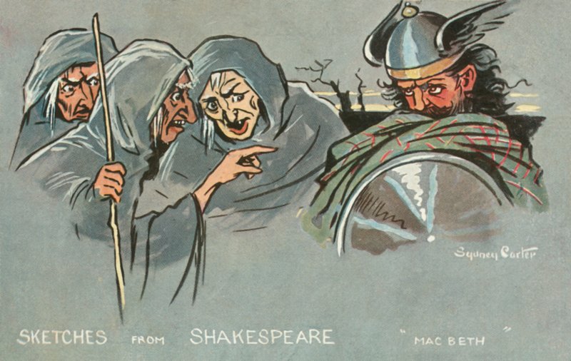 Macbeth (färglitografi) av Sydney Carter