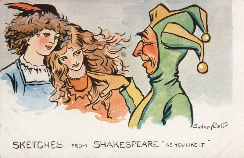 Scen från Shakespeares pjäs As You Like It (färg litho) av Sydney Carter