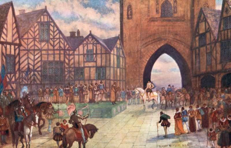 Besök av kung James I i Chester, 1617 e.Kr av Sydney Herbert