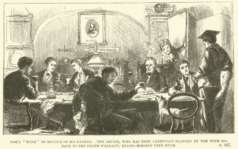Illustration för Tom Brown i Oxford av Thomas Hughes (gravyr) av Sydney Prior (after) Hall