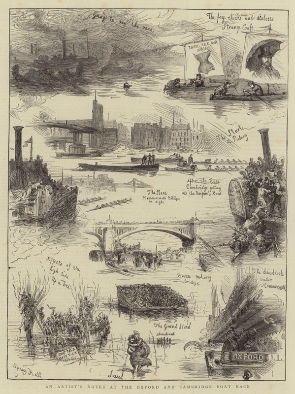 En konstnärs anteckningar vid Oxford och Cambridge Boat Race av Sydney Prior Hall