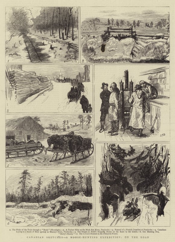Canadian Sketches, en älgjaktsexpedition, på vägen av Sydney Prior Hall