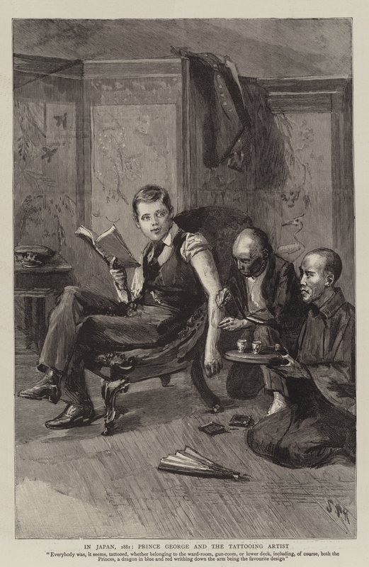 I Japan, 1881, Prins George och tatueraren av Sydney Prior Hall