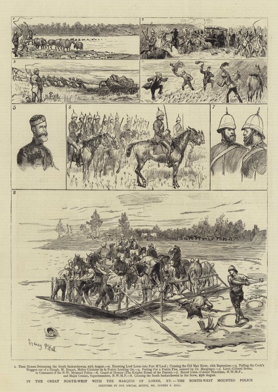 I Great North-West med markisen av Lorne, XV, North-West Mounted Police av Sydney Prior Hall