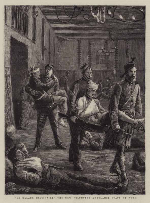 Le Malade Imaginaire, den nya frivilliga ambulanspersonalen på jobbet av Sydney Prior Hall